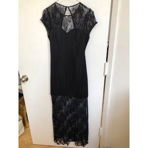 BCBGeneration Black Lace & Satin Dress